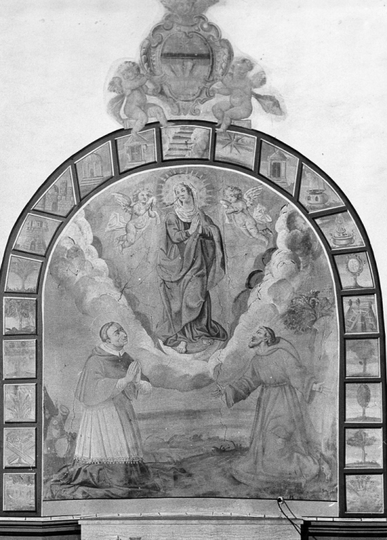 Madonna in gloria tra Santi martiri (dipinto) - ambito Italia centrale (sec. XVIII)