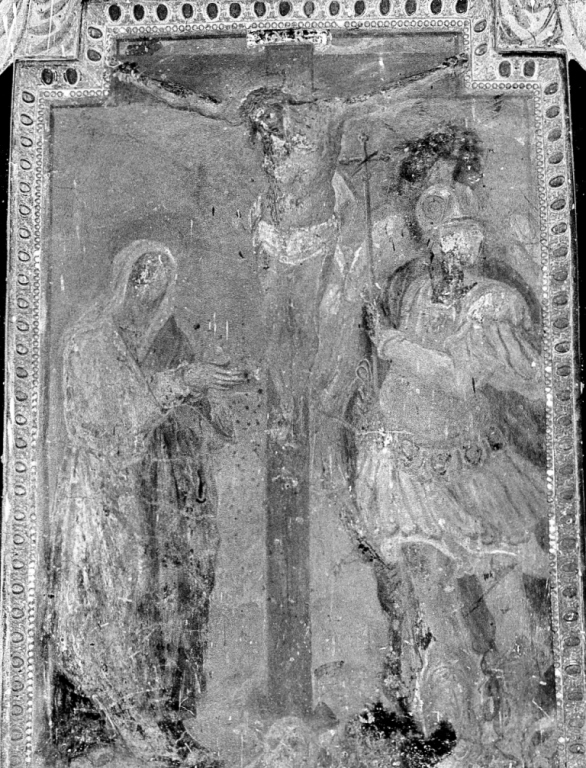 Cristo crocifisso con Madonna e San Michele Arcangelo (dipinto) - ambito viterbese (sec. XVII)