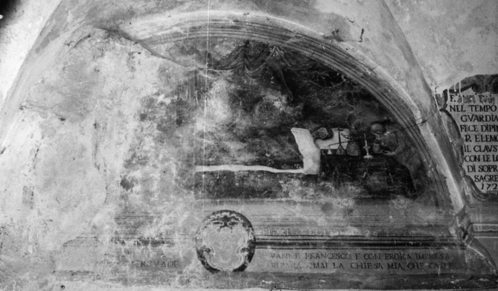 Cristo ordina a San Francesco d'Assisi di riparare la Chiesa in rovina (dipinto, ciclo) - ambito viterbese (sec. XVIII)