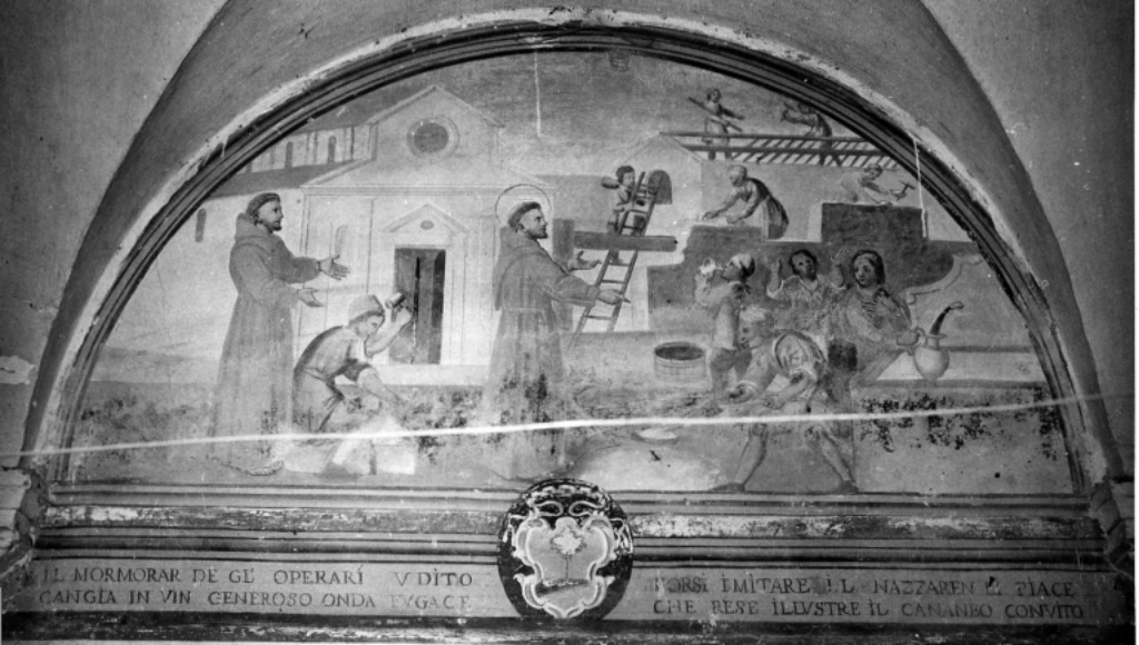 San Francesco d'Assisi muta l'acqua in vino (dipinto, ciclo) - ambito viterbese (sec. XVIII)