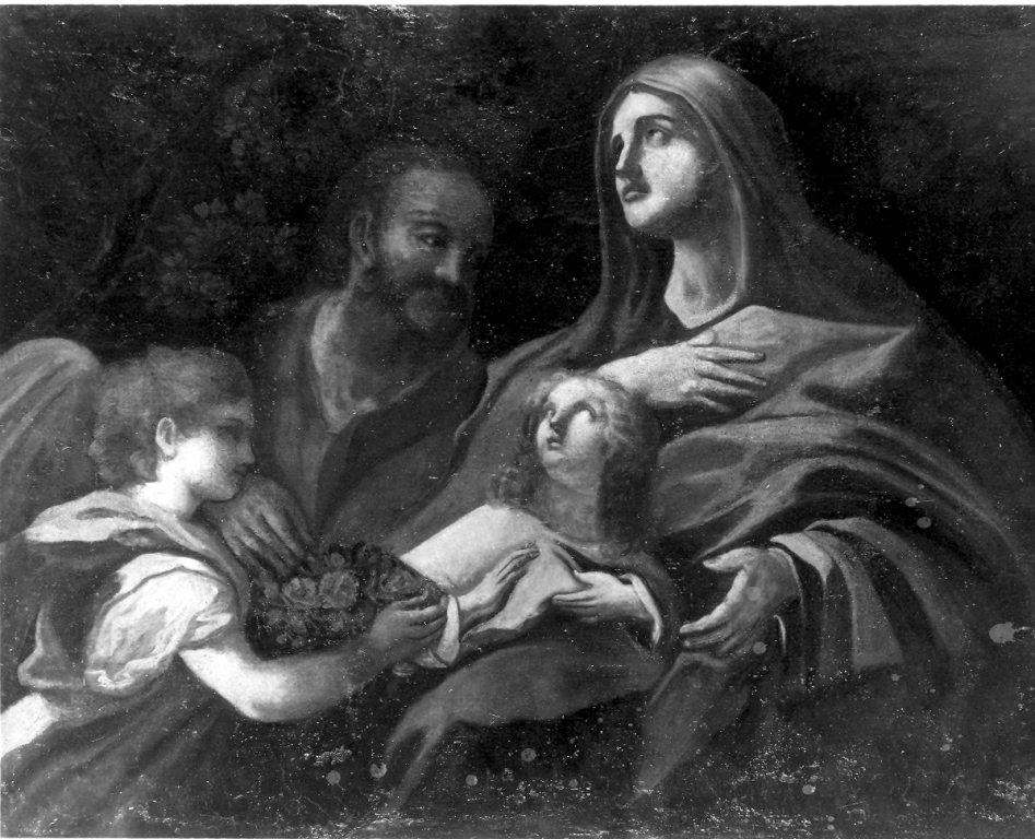 Sacra Famiglia con angelo (dipinto) - ambito italiano (sec. XVIII)