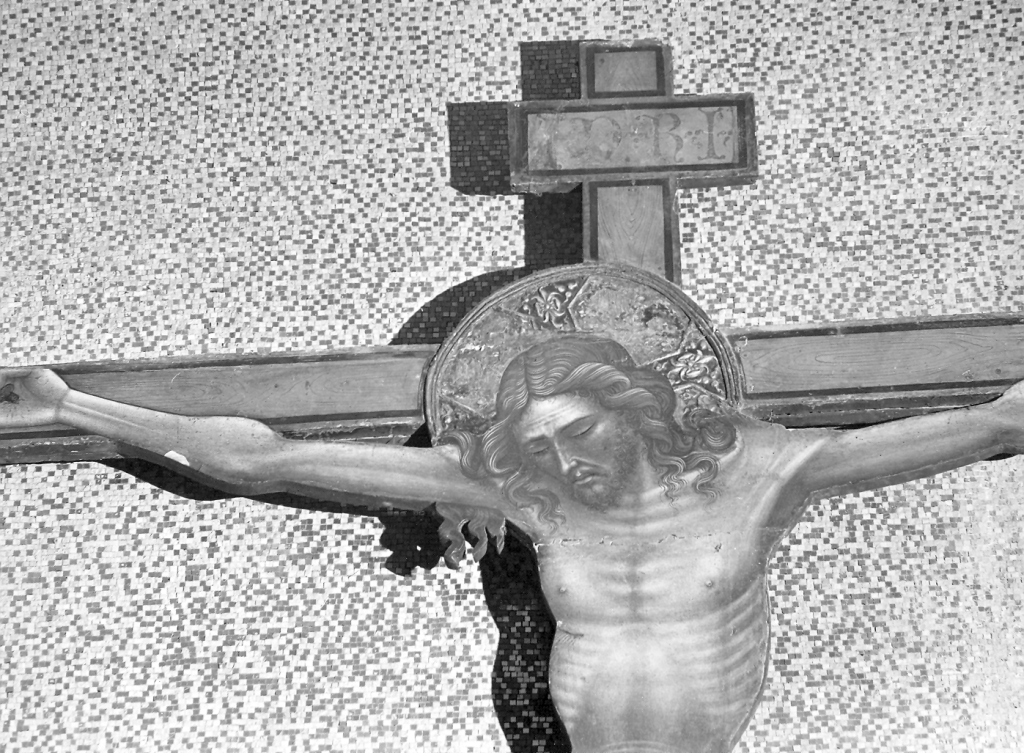 Cristo crocifisso (scomparto di trittico) - ambito senese (ultimo quarto sec. XIV)