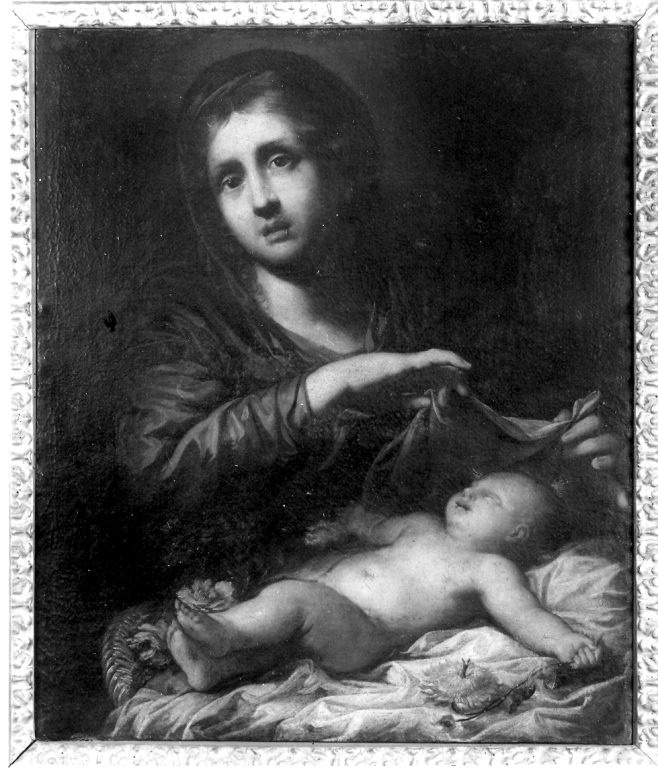 Madonna con Bambino dormiente (dipinto) - ambito napoletano (metà sec. XVII)