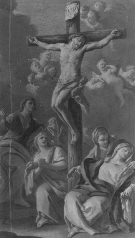 crocifissione di Cristo con la Madonna e Santa Maria Maddalena (dipinto) - ambito napoletano (metà sec. XVIII)