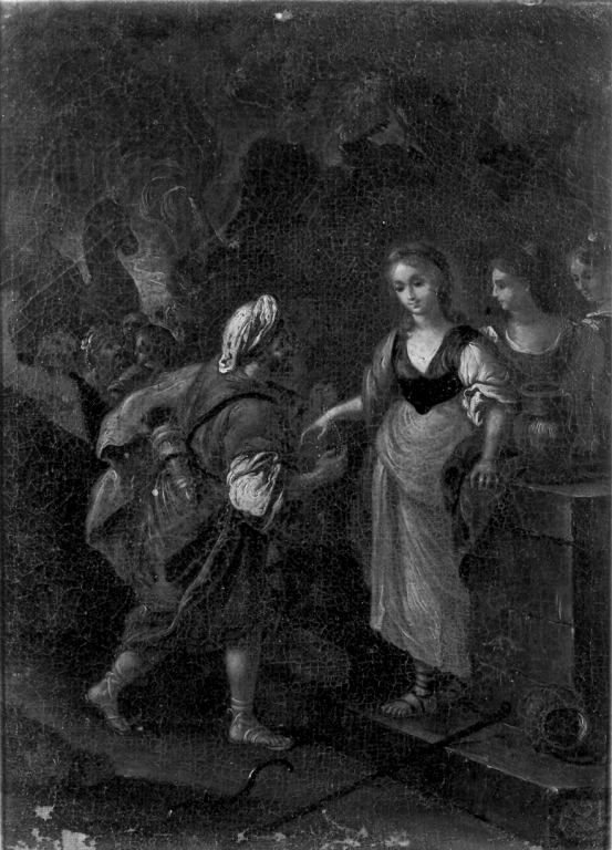 Rebecca offre da bere a Eliezer (dipinto) - ambito Italia centro-meridionale (fine/inizio secc. XVII/ XVIII)