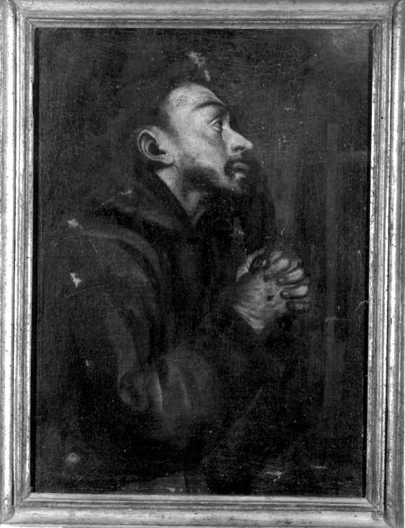 San Francesco d'Assisi in preghiera davanti alla croce (dipinto) - ambito napoletano (sec. XVIII)