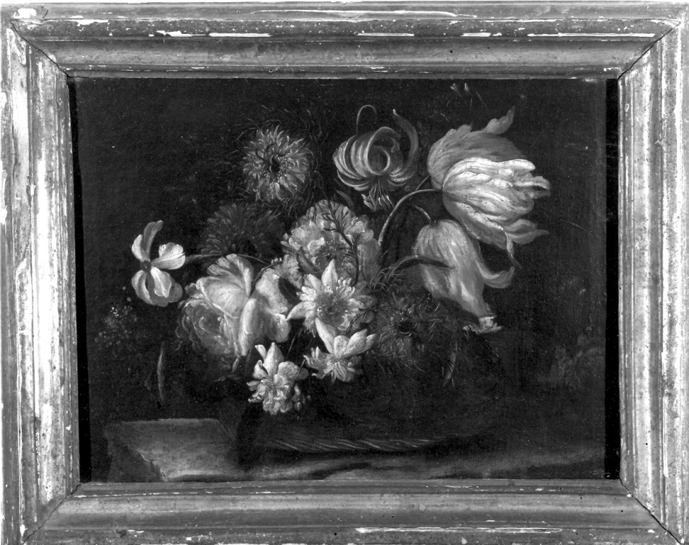 cesto con fiori (dipinto) - ambito napoletano (sec. XVII)