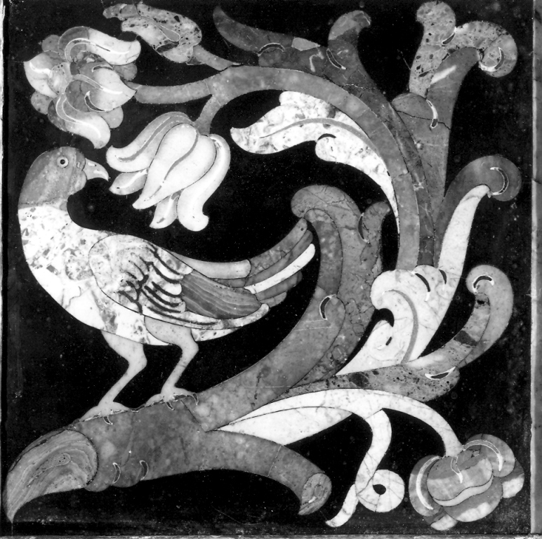 motivi decorativi vegetali con uccello (decorazione a intarsio, complesso decorativo) - ambito Italia centro-meridionale (fine/inizio secc. XVII/ XVIII)