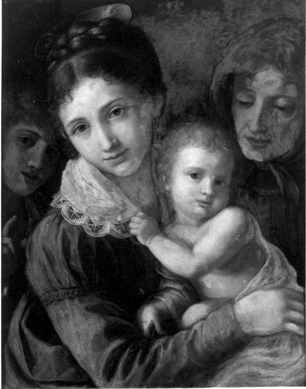 Madonna con Bambino e altri personaggi (dipinto) - ambito Italia meridionale (ultimo quarto sec. XVIII)