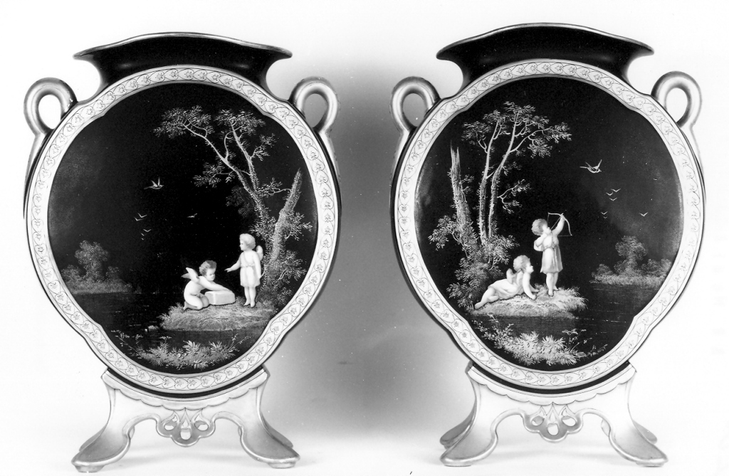 vaso, coppia - manifattura torinese (Richard) (prima metà sec. XIX)