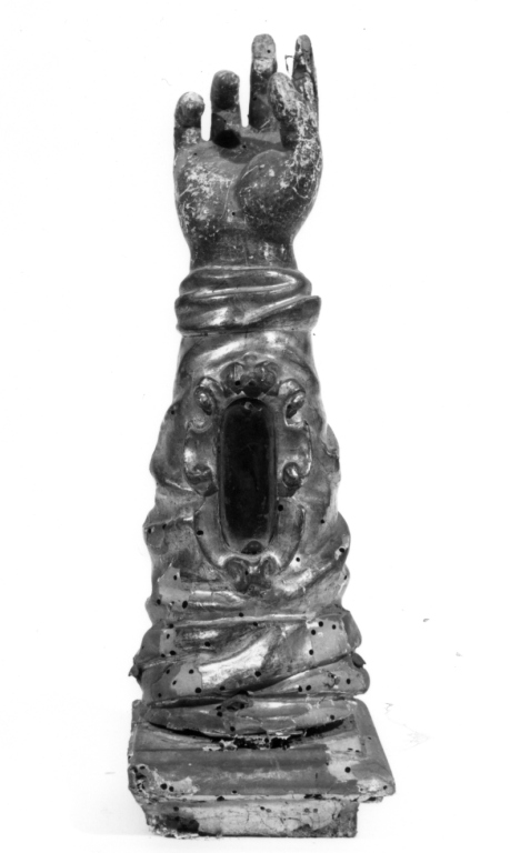 reliquiario antropomorfo - a braccio - ambito romano (sec. XVII)
