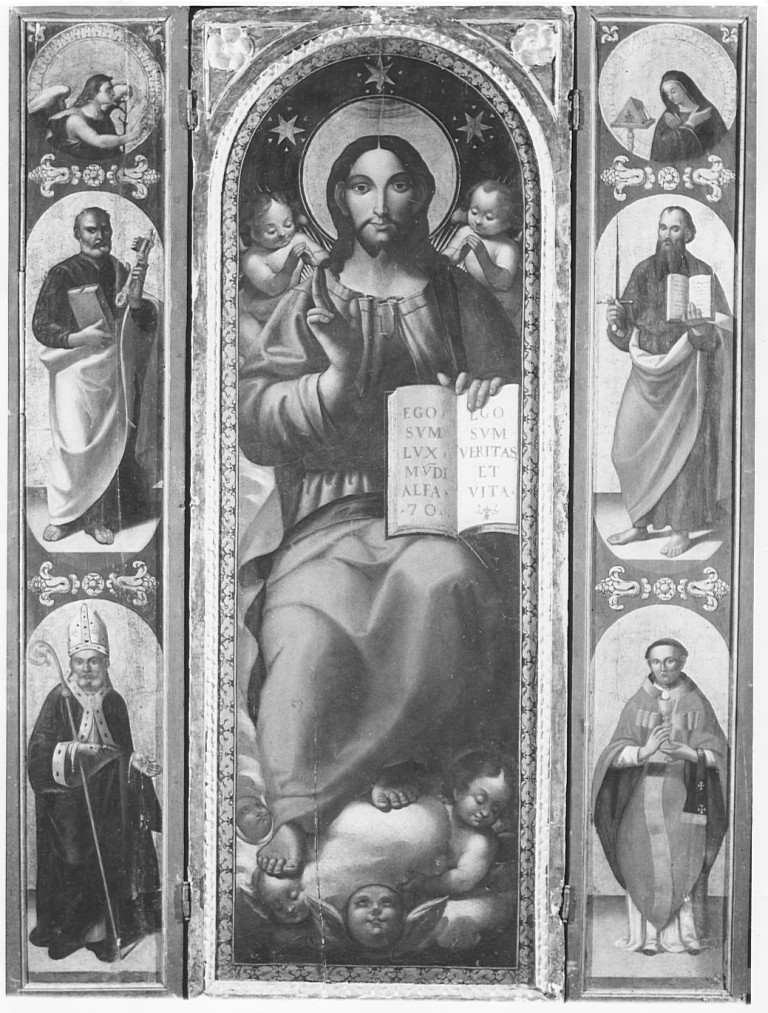 Cristo benedicente (trittico) - ambito laziale (inizio sec. XVI)