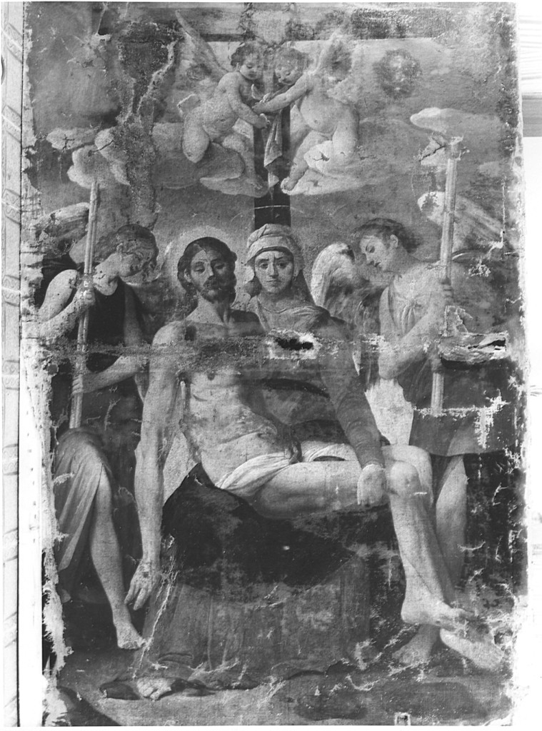 deposizione di Cristo dalla croce (dipinto) - ambito laziale (fine/inizio secc. XVI/ XVII)