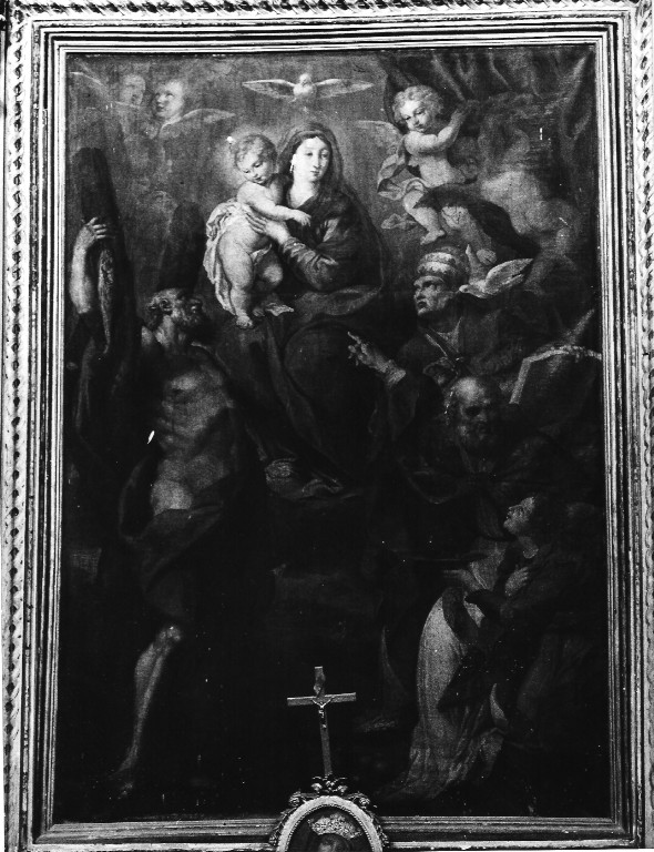 Madonna con Bambino e Santi (dipinto) - ambito laziale (sec. XVII)