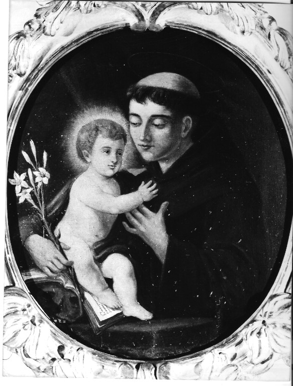 Sant'Antonio da Padova con il bambino (dipinto) - ambito laziale (sec. XIX)