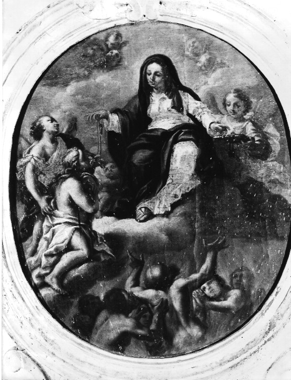 Madonna che intercede per le anime del purgatorio (dipinto) - ambito laziale (fine/inizio secc. XVIII/ XIX)