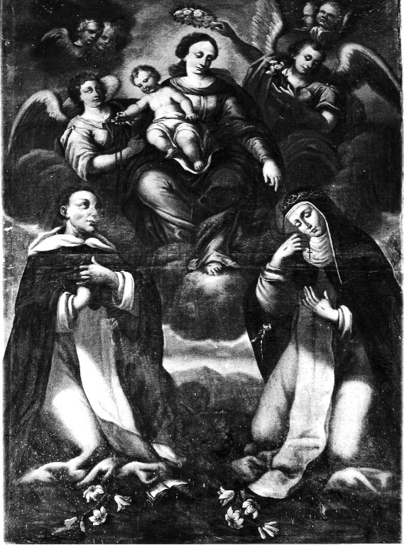 Madonna con Bambino tra Santi domenicani (dipinto) - ambito viterbese (prima metà sec. XIX)