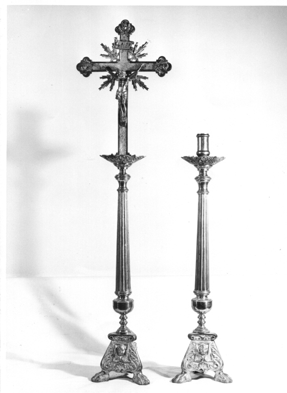 croce d'altare, elemento d'insieme - ambito reatino (fine/inizio secc. XIX/ XX)