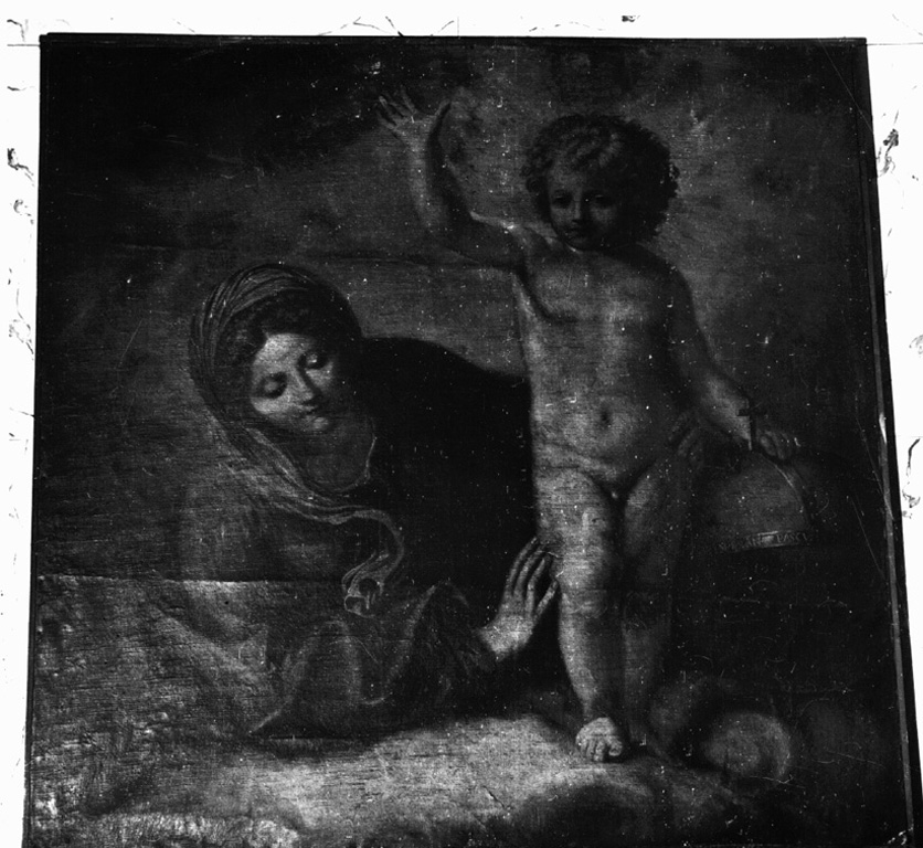 Madonna con Bambino sulle nuvole (dipinto) di Pascucci Francesco (sec. XVIII)