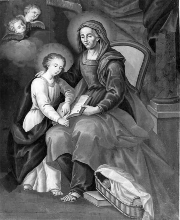 Maria Vergine bambina e Sant'Anna (dipinto) - ambito romano (sec. XVII)