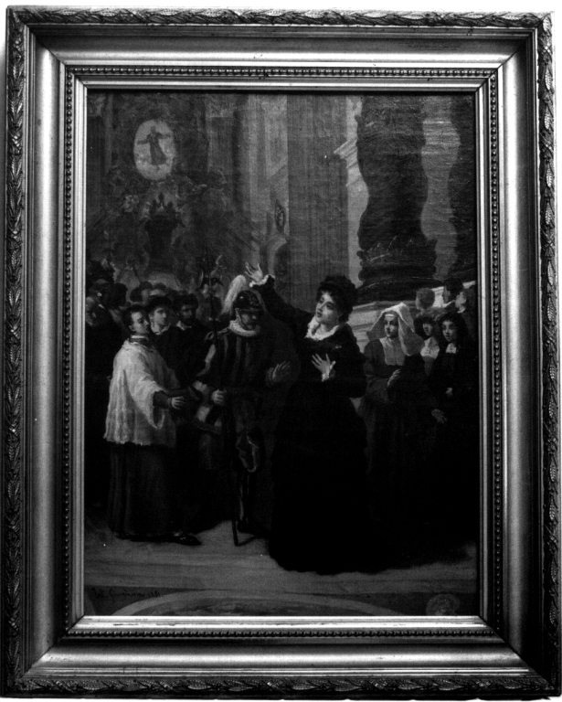 San Benedetto Giuseppe Labre appare nella Basilica di San Pietro (dipinto) - ambito viterbese (seconda metà sec. XIX)