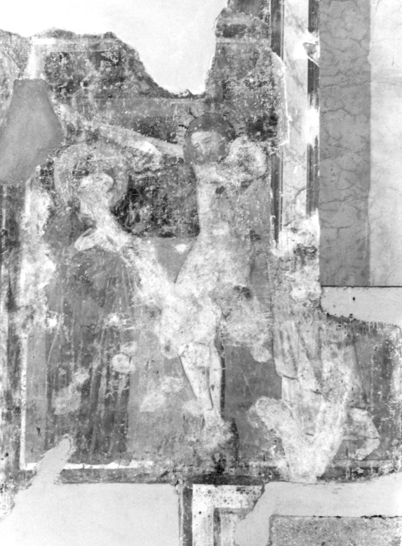 crocifissione di Cristo con la Madonna e San Giovanni Evangelista (dipinto) - ambito umbro-laziale (seconda metà sec. XIV)
