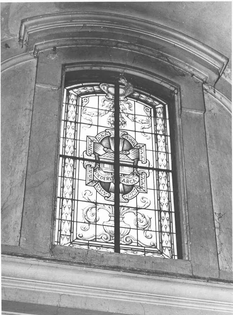 simboli mariani (vetrata, serie) - ambito laziale (fine/inizio secc. XIX/ XX)