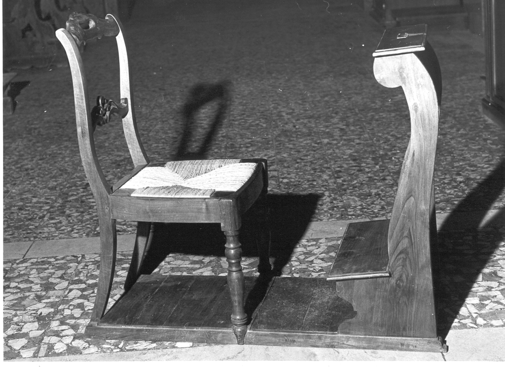 sedia con inginocchiatoio - ambito laziale (seconda metà sec. XIX)