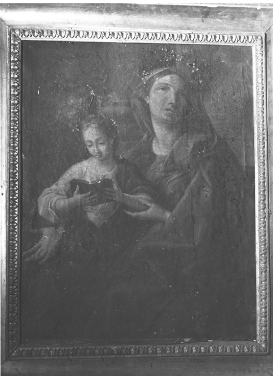 Sant'Anna insegna a leggere a Maria Vergine (dipinto) - ambito laziale (sec. XVII)