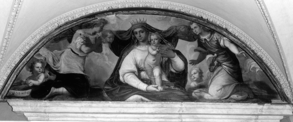 Madonna con Bambino e angeli (dipinto) di Ridolfi Claudio (sec. XVII)
