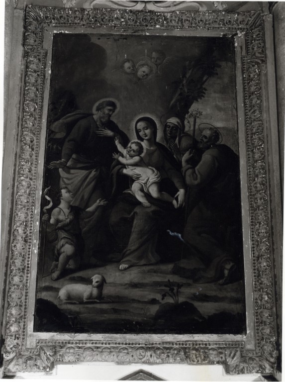Madonna con Gesù Bambino, Sant'Anna, San Giuseppe, San Gioacchino, San Giovannino (dipinto) - ambito Italia centrale (sec. XVIII)