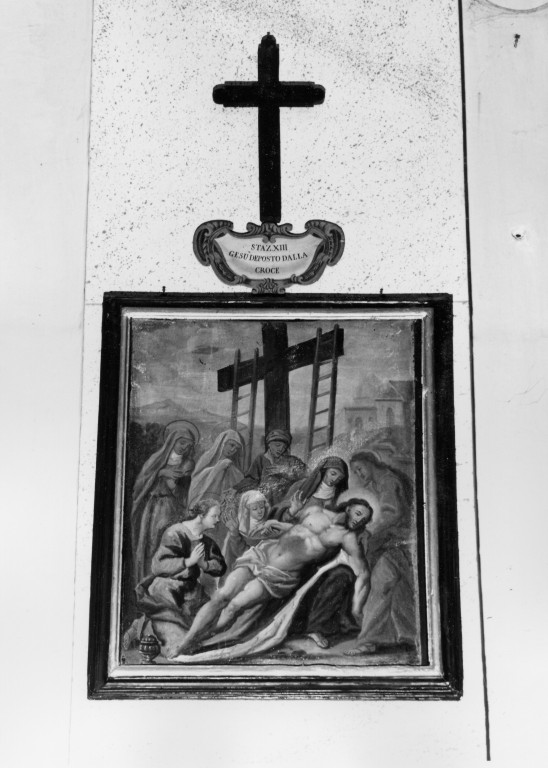 stazione XIII: Gesù deposto dalla croce (dipinto) - ambito Italia centrale (fine/inizio secc. XVII/ XVIII)
