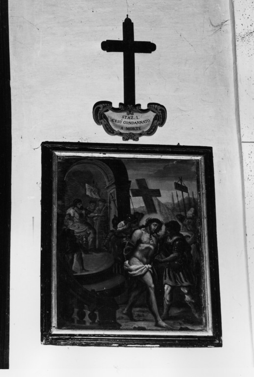 stazione I: Gesù condannato a morte (dipinto) - ambito Italia centrale (fine/inizio secc. XVII/ XVIII)