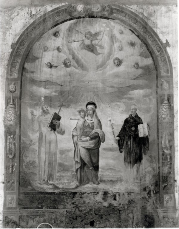 Madonna con Bambino tra San Francesco di Assisi e Sant'Antonio da Padova (dipinto) - ambito viterbese (fine sec. XVII)