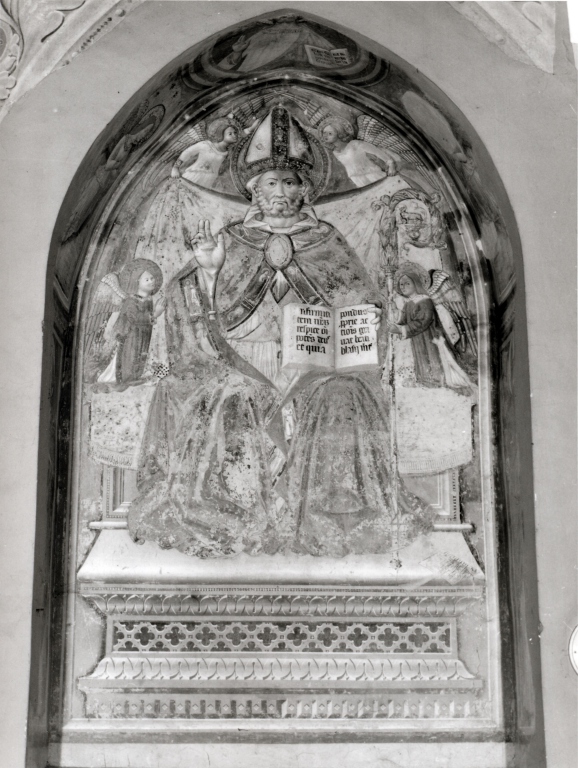 San Biagio; Angeli; Cristo Salvatore (dipinto, ciclo) di Antonio da Viterbo il Vecchio (attribuito) (ultimo quarto sec. XV)