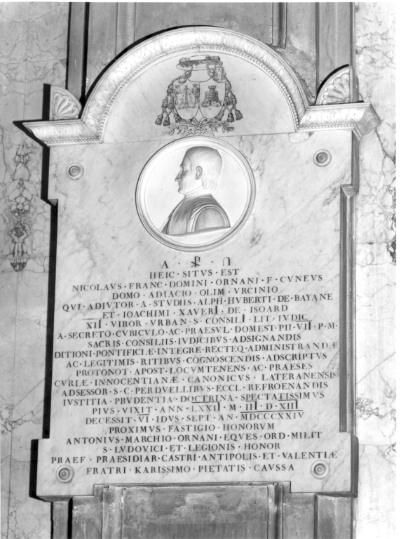 Ritratto di Francesco Cuneo d'Ornano (rilievo) - ambito romano (sec. XIX)