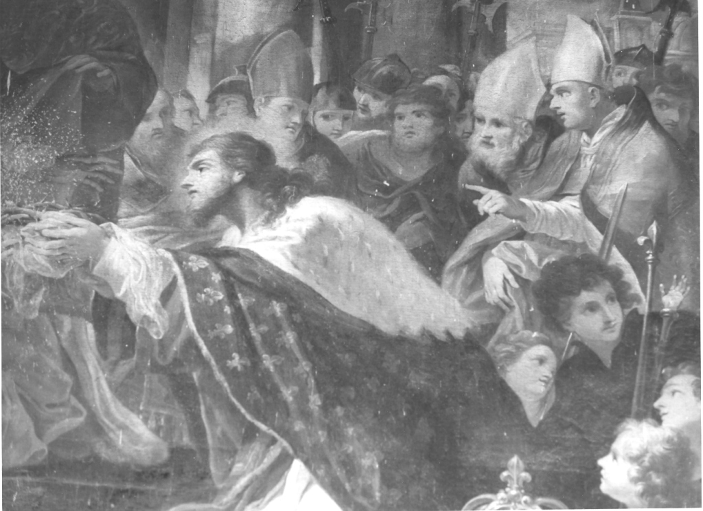 Luigi IX reca la corona di spine all'arcivescovo di Parigi (dipinto) di Gimignani Ludovico (seconda metà sec. XVII)