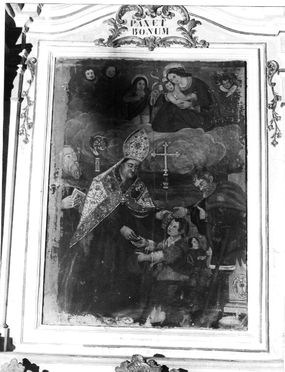 San Tommaso da Villanova distibuisce l'elemosina ai poveri (dipinto) di Strina Giovanni (attribuito) (sec. XVII)