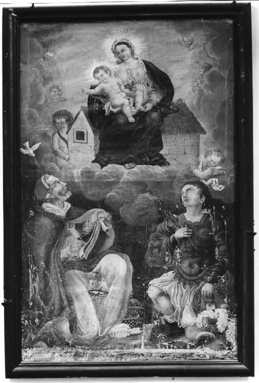 trasporto della Santa Casa a Loreto (dipinto) - ambito laziale (sec. XVI)