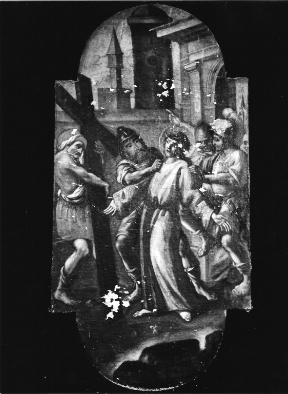 stazione II: Gesù caricato della croce (dipinto) - ambito napoletano (sec. XVIII)