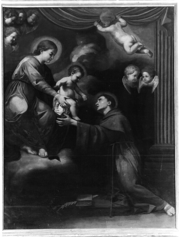 apparizione della Madonna con Bambino a Sant'Antonio da Padova (dipinto) - ambito bolognese (fine sec. XVII)