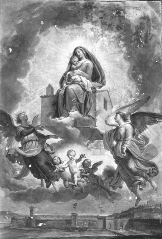 trasporto della Santa Casa a Loreto (dipinto) di Gagliardi Pietro (terzo quarto sec. XIX)