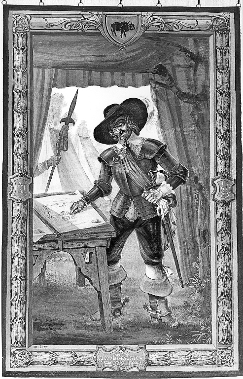 ritratto del capitano Fausto del Bufalo (arazzo) di Corsi Ettore (sec. XX)