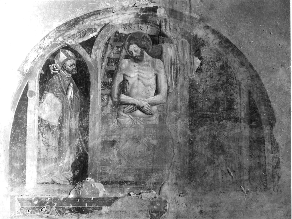 Cristo in pietà tra santi (dipinto) di Maestro della Madonna di Alvito (attribuito) (ultimo quarto sec. XV)