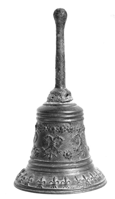 aquile e motivi decorativi floreali (campanello) - bottega laziale (secc. XVIII/ XIX)