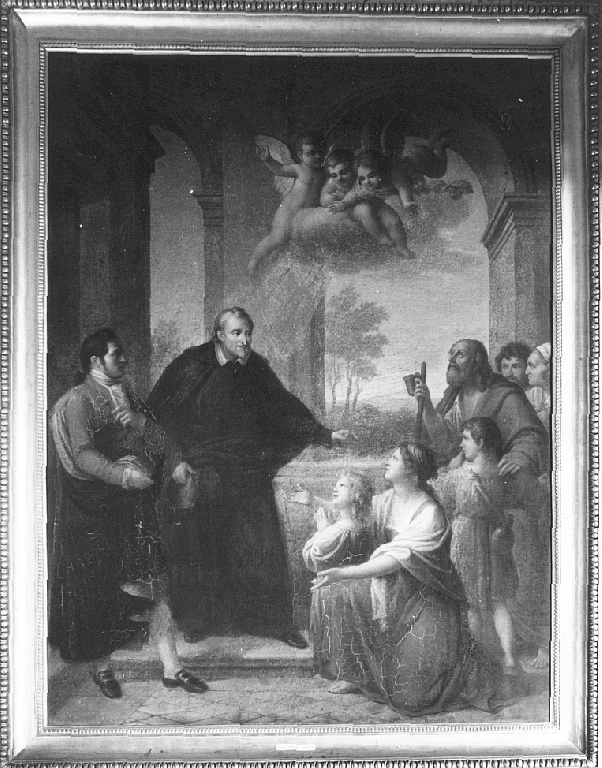 elemosina di sant'Alfonso de' Liguori (dipinto) di Manno Francesco (sec. XIX)