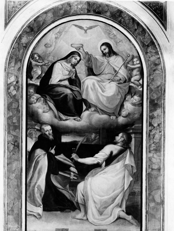 incoronazione di Maria Vergine (dipinto, elemento d'insieme) di Nebbia Cesare (attribuito) (sec. XVI)