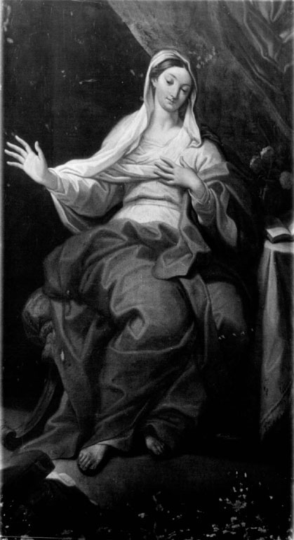 Madonna annunciata (dipinto) di Triga Giacomo (sec. XVIII)