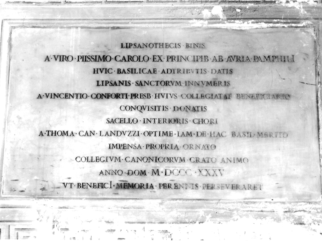 lapide commemorativa - ambito romano (sec. XIX)