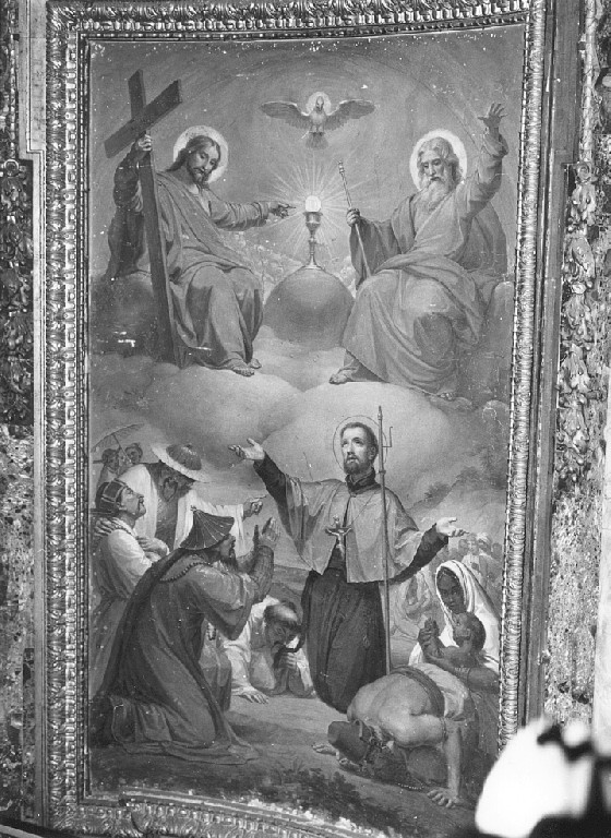 San Francesco Saverio in adorazione della Trinità (dipinto) - ambito romano (sec. XIX)